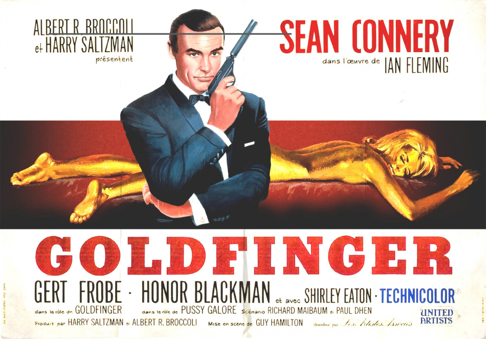 французская афиша фильма Goldfinger 1964