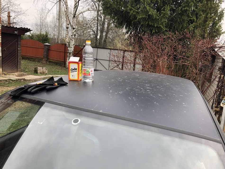 Сода и уксус для чистки машины