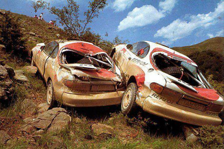авария двух Toyota Celica Turbo 4WD (ST185)